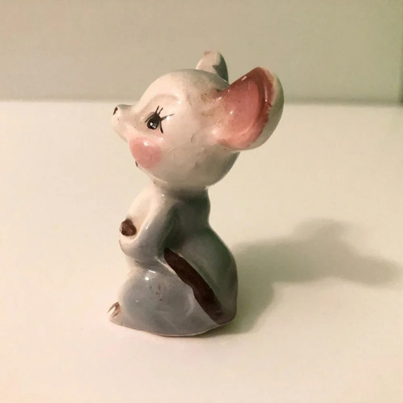 Vintage Tiny  Mouse Ceramic Figurine Japan 2 Inch Tall Collectible Figure - Picture 9 of 11